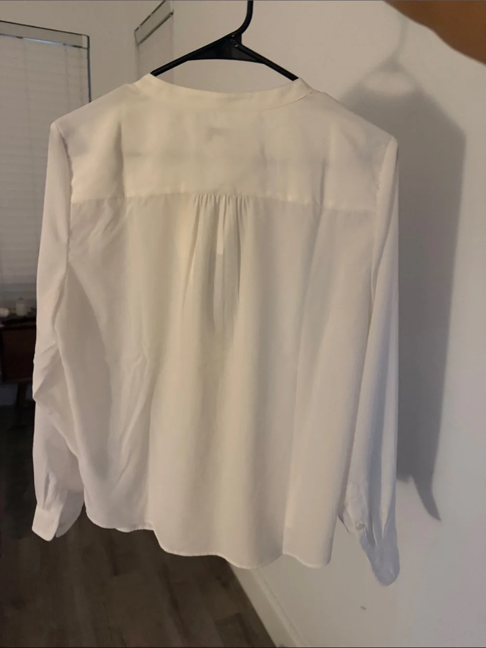 J. Crew Cream V-Neck Long Sleeve Blouse